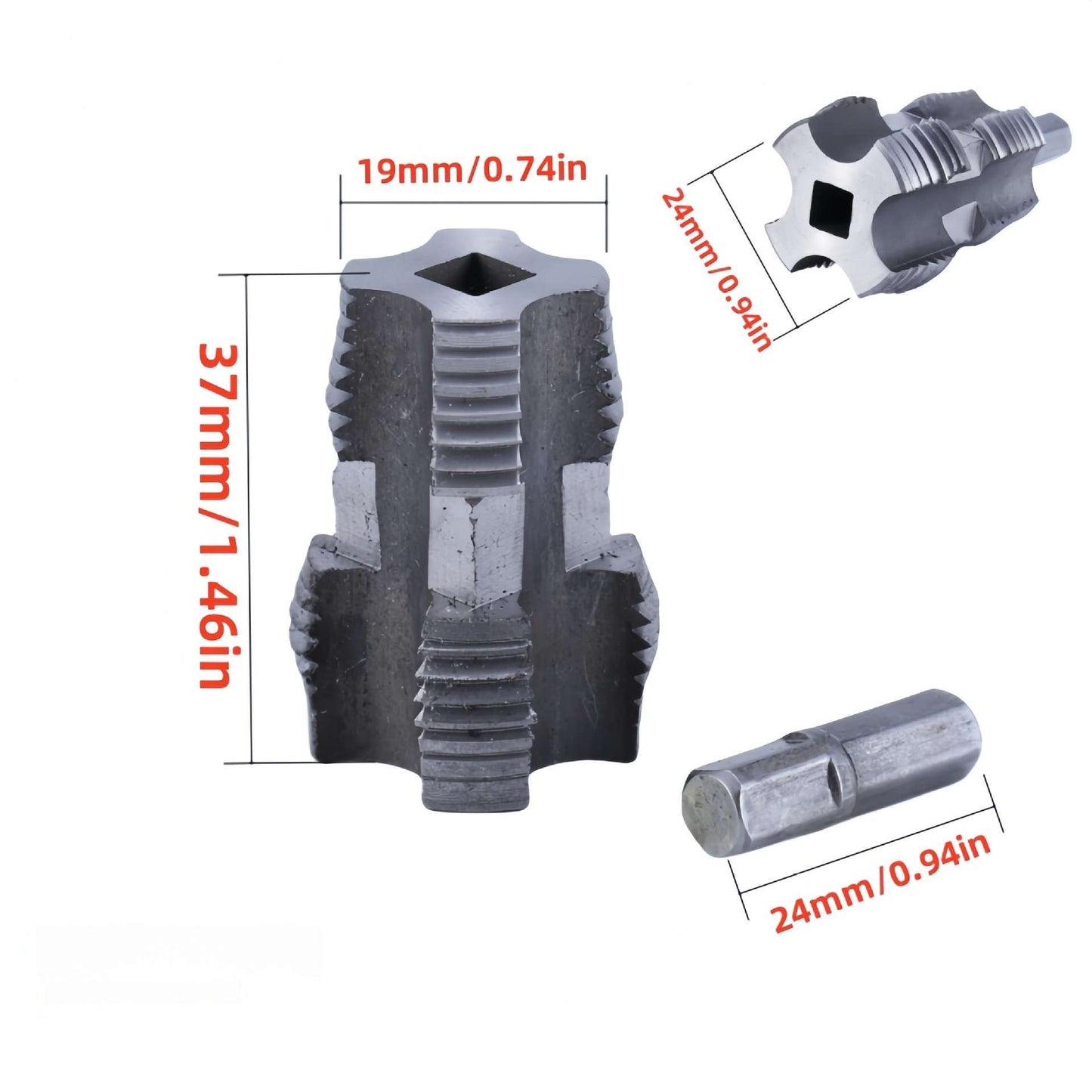 š„Hot Sale 50%š„Electric Drill Compatible PVC Pipe Threader Kit with Various Die Sizes