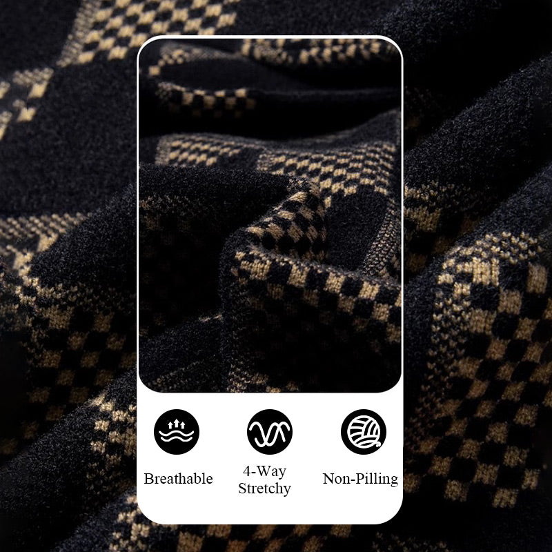 🔥Heißer Verkauf 54% OFF 🔥 Herren kariert gedruckt Mock Neck Verdickter Pullover Pullover