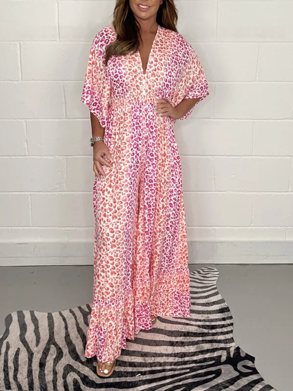 💖LAST DAY PROMOTION - 50%OFF💖NEW STYLE V-neck Leopard Print Dress