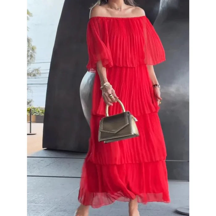 💕Limited Time 50% Off💕Elegant Chiffon Cake Long Dress
