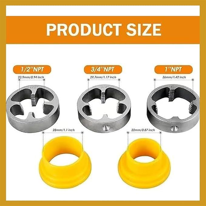 š„Hot Sale 50%š„Electric Drill Compatible PVC Pipe Threader Kit with Various Die Sizes
