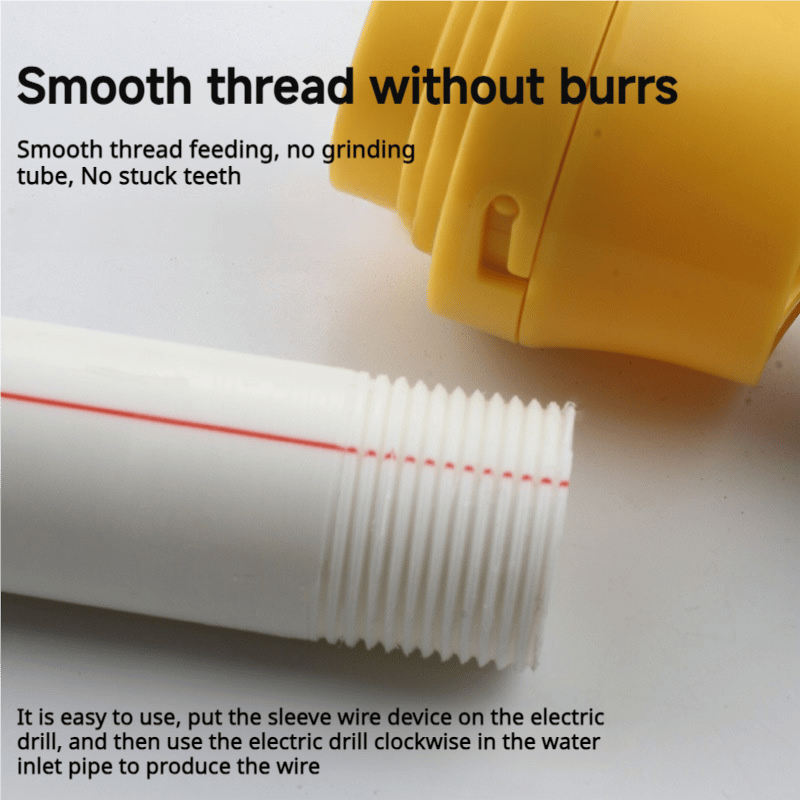 š„Hot Sale 50%š„Electric Drill Compatible PVC Pipe Threader Kit with Various Die Sizes