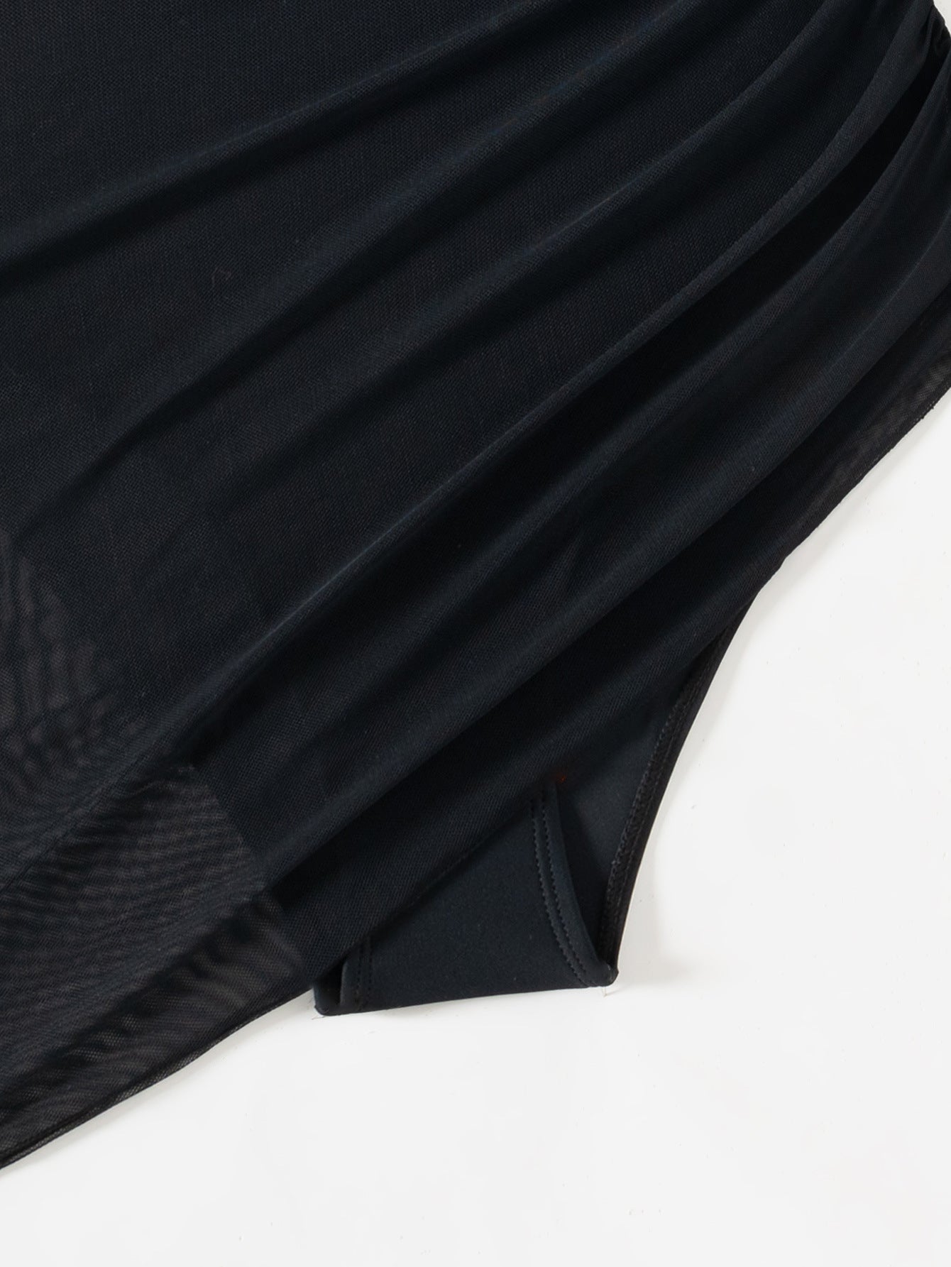 🏝️Last Day Sale 50% OFF🍧Slimming Mesh Sheer Sarong Wraps Tummy Control Swimsuit
