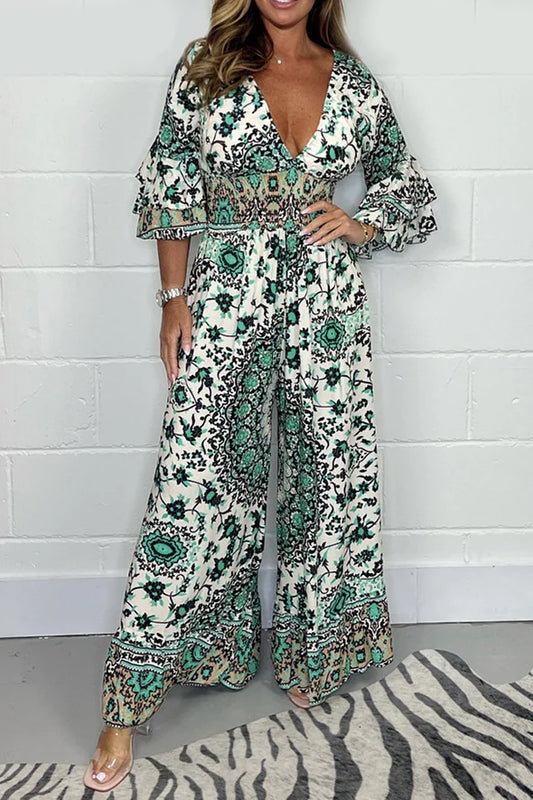 💖LAST DAY SALE 50% OFF💖Leopard print V-neck jumpsuit