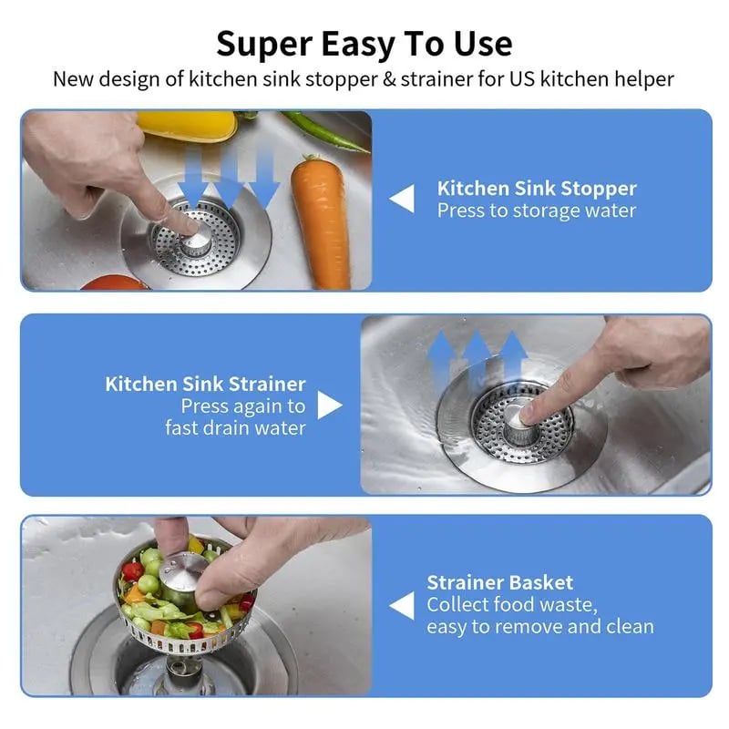 š„Hot Sale 50% OFFš„3 in 1 Kitchen Sink Drain Strainer Kitchen Gadgets