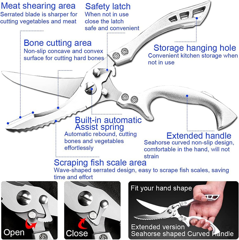 (✂🥩 HOT SALE NOW-50% OFF) -Heavy Duty Stainless Steel Bone-Cut Scissors