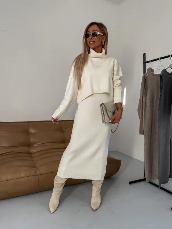 🎀Limited Sale 50% OFF🎀Midi Sweater Dress & Turtleneck Ensemble