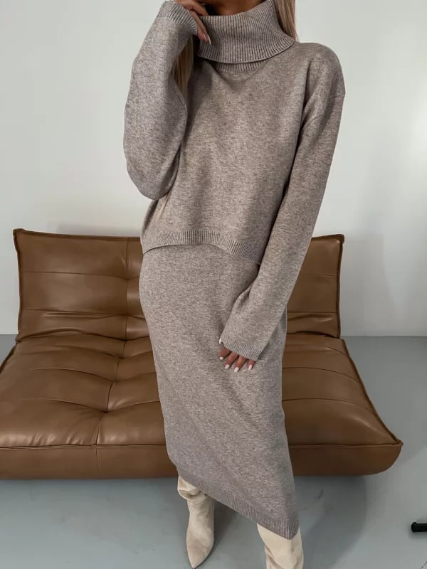 🎀Limited Sale 50% OFF🎀Midi Sweater Dress & Turtleneck Ensemble