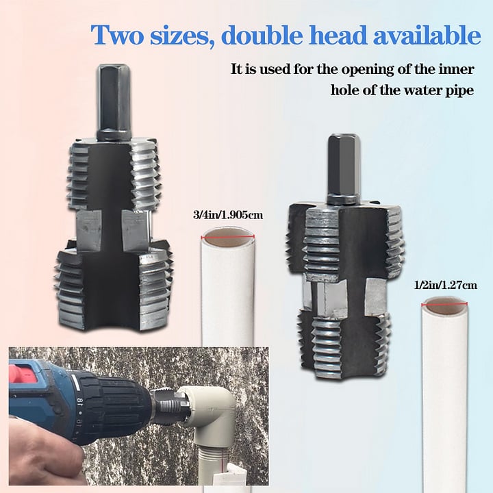 š„Hot Sale 50%š„Electric Drill Compatible PVC Pipe Threader Kit with Various Die Sizes