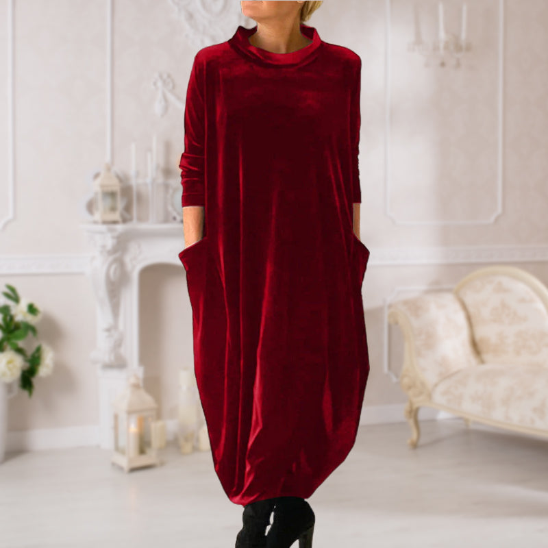💖Limited Sale 50% OFF💖Round Neck Slimming Long Dress