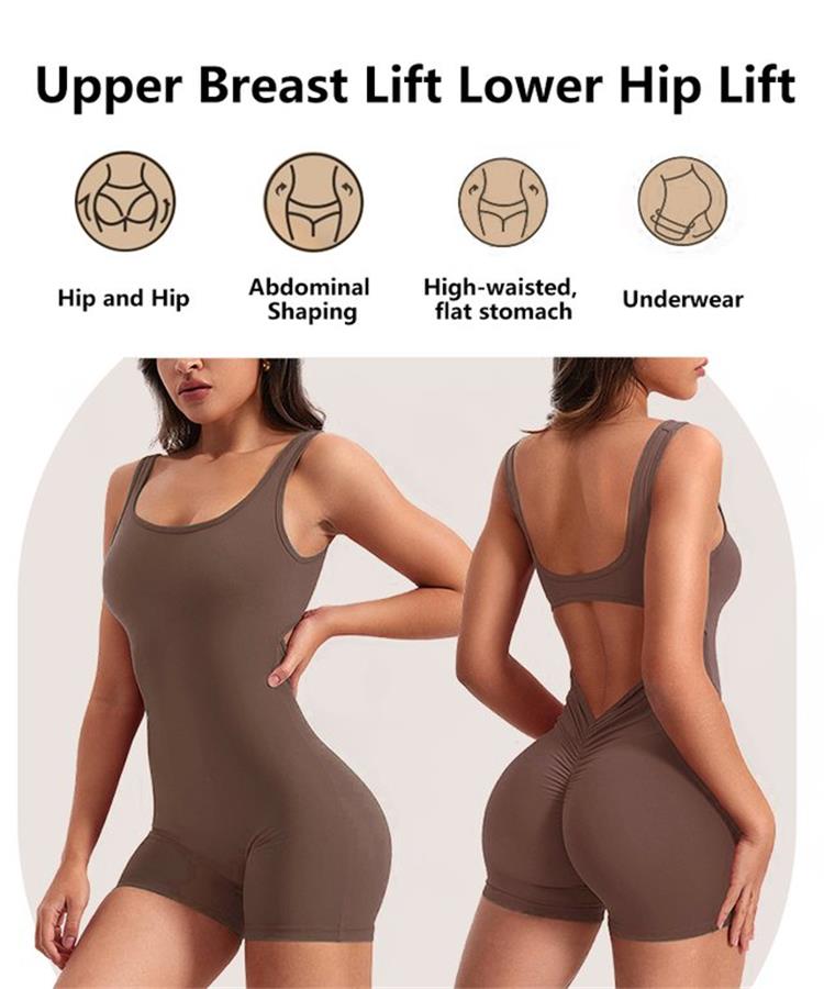 ✨Limited Sale 50% OFF✨Bodycon Backless Jumpsuit with V-Neck and Butt-Lifting Design