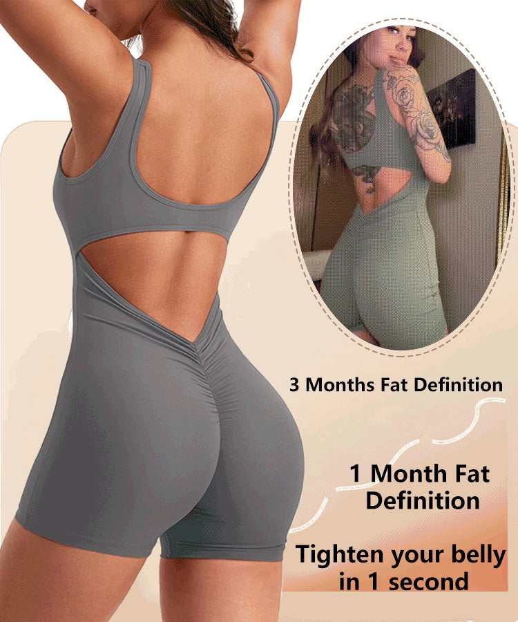 ✨Limited Sale 50% OFF✨Bodycon Backless Jumpsuit with V-Neck and Butt-Lifting Design