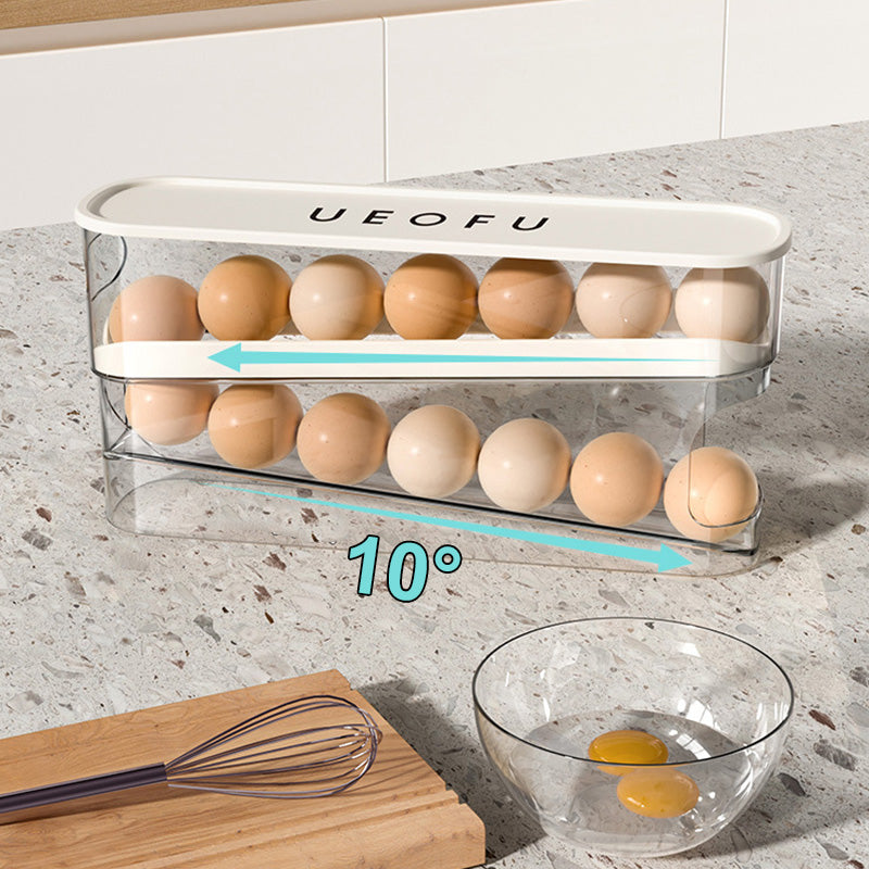 💥50% OFF for a limited time 💥 Double Decker Automatic Rolling Egg Organizer