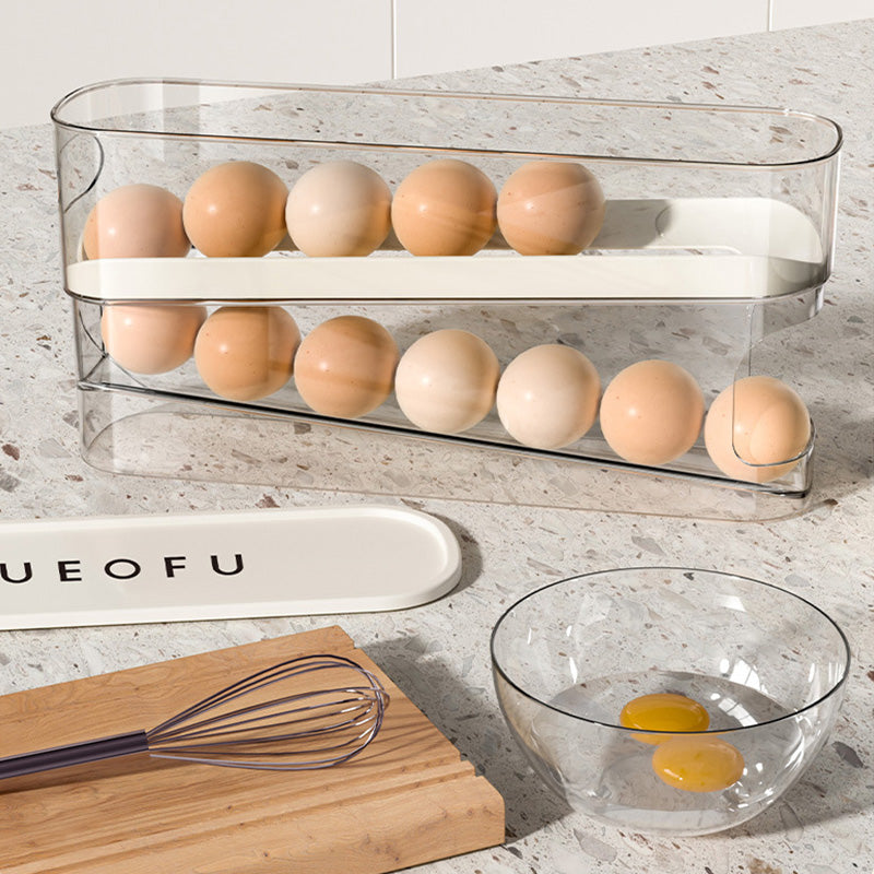 💥50% OFF for a limited time 💥 Double Decker Automatic Rolling Egg Organizer
