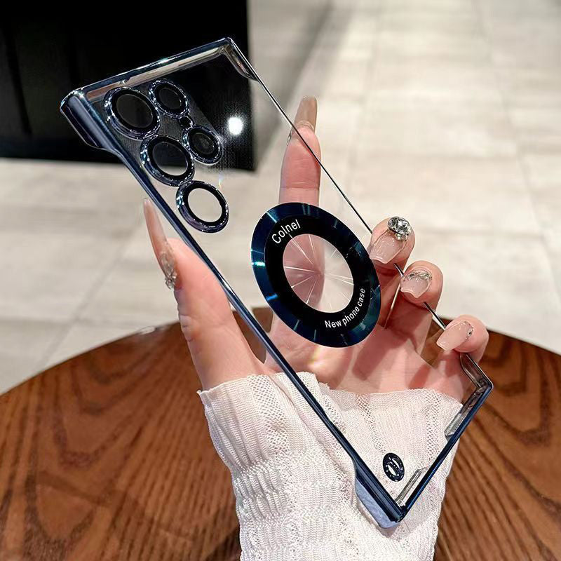 Ultradünne transparente Handyhülle mit magnetischem Ring für Samsung