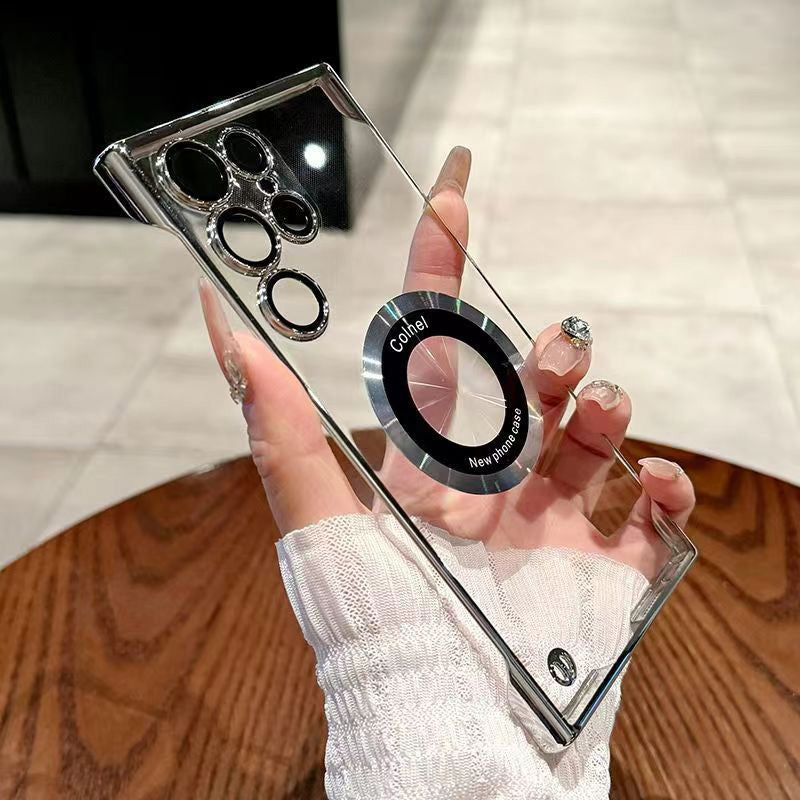 Ultradünne transparente Handyhülle mit magnetischem Ring für Samsung