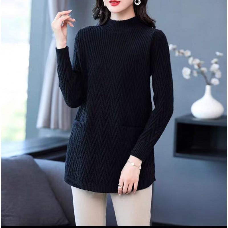🔥Winter Discount-50% OFF🔥- Women's Mid-Length Half Turtleneck Sweater