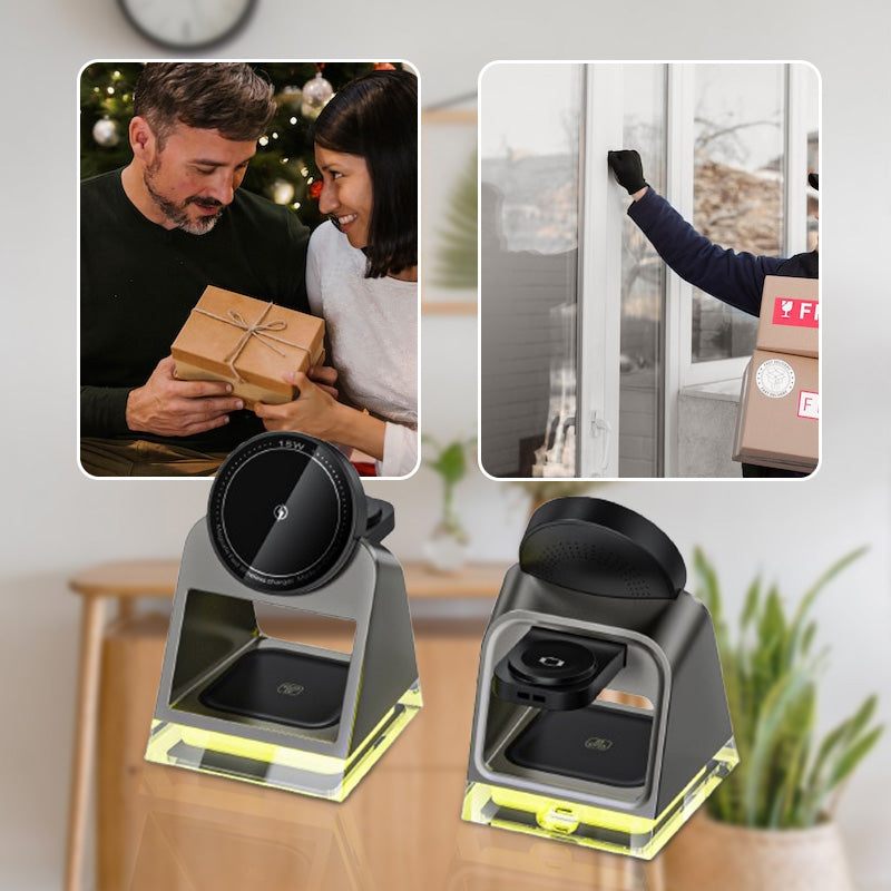 ⚡✨3-in-1 Wireless Magnetic Charging Stand with Night Light✨⚡