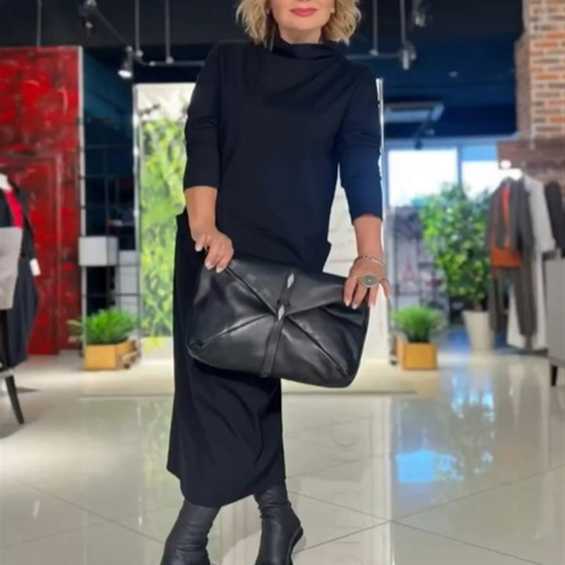 💖Limited Sale 50% OFF💖Women's Mock Neck Dress with Pockets
