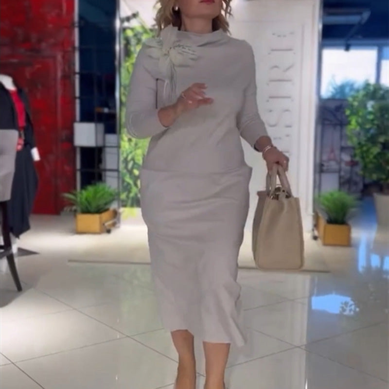 💖Limited Sale 50% OFF💖Women's Mock Neck Dress with Pockets