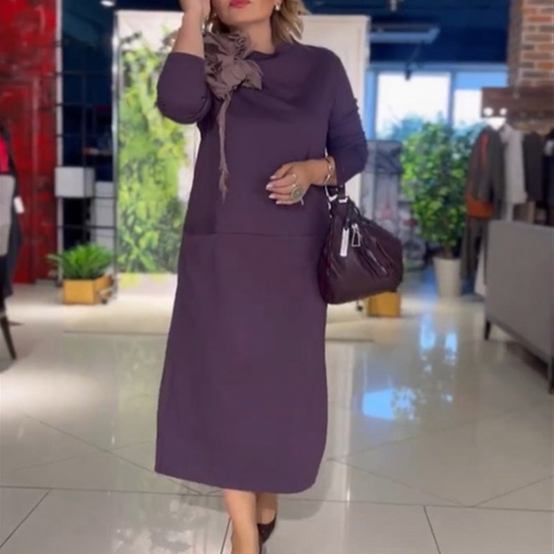 💖Limited Sale 50% OFF💖Women's Mock Neck Dress with Pockets