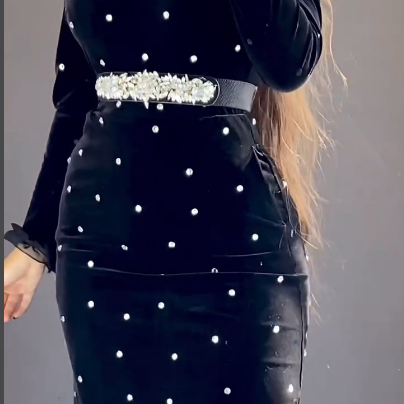 💖Limited Sale 50% OFF💖Women's Rhinestone Dress with Ruched Ruffle Hem【✈️free shipping 】