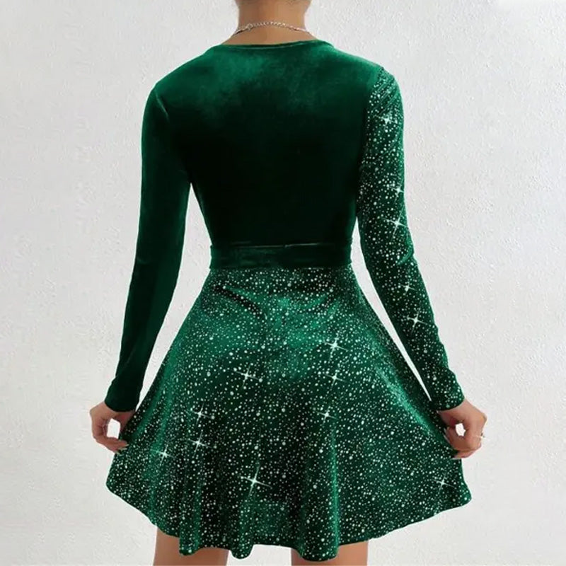 💖Limited Sale 50% OFF💖V-neck hip-waisted skirt, sequins sparkling, bloom unique charm.