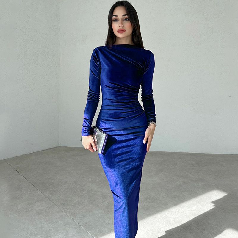 💖Limited Sale 50% OFF💖Women's Fashion Solid Color Long Sleeve Slim Fit Dress