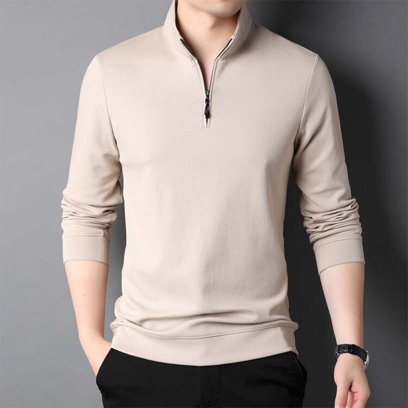 💖Limited Sale 50% OFF💖Men's Solid Half Zip Long-Sleeve Tops