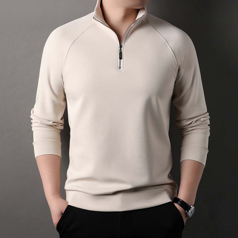 💖Limited Sale 50% OFF💖Men's Solid Half Zip Long-Sleeve Tops