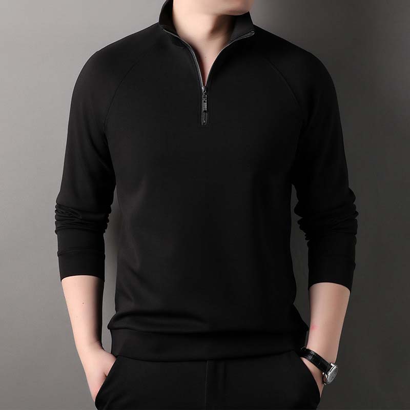 💖Limited Sale 50% OFF💖Men's Solid Half Zip Long-Sleeve Tops