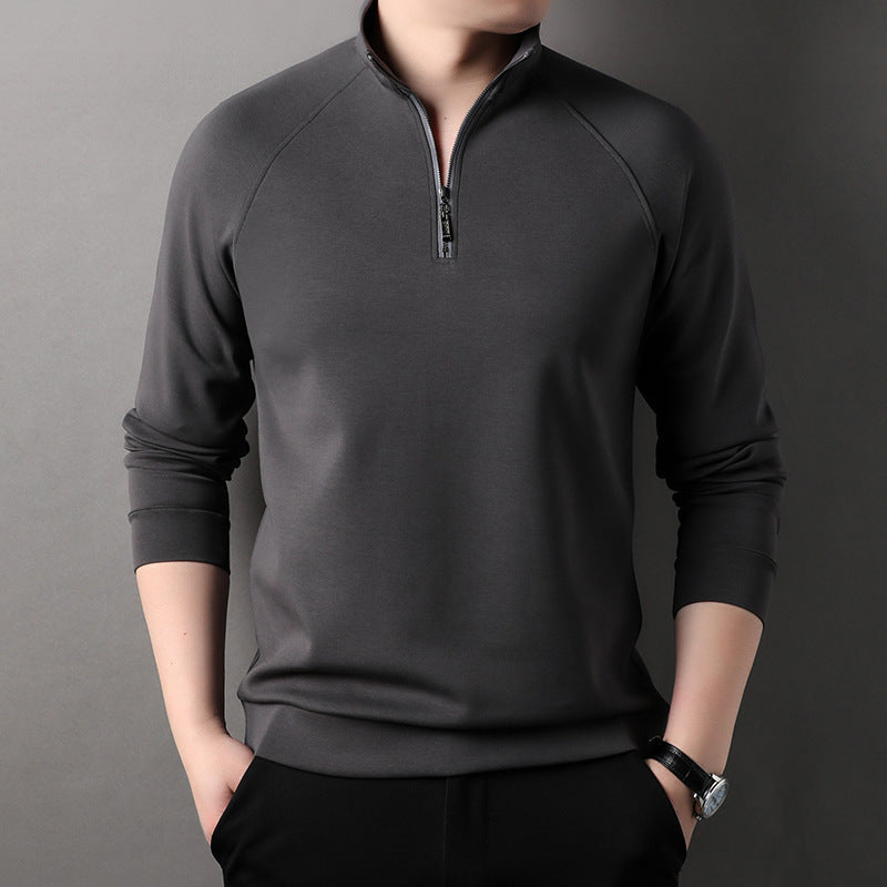💖Limited Sale 50% OFF💖Men's Solid Half Zip Long-Sleeve Tops