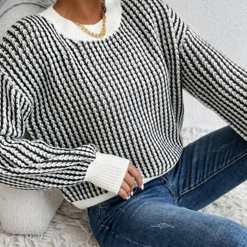 💖Limited Time Holiday Sale 50% off💖Women's Knit Ribbed Pullover Round Neck Sweater