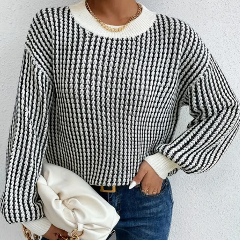 💖Limited Time Holiday Sale 50% off💖Women's Knit Ribbed Pullover Round Neck Sweater