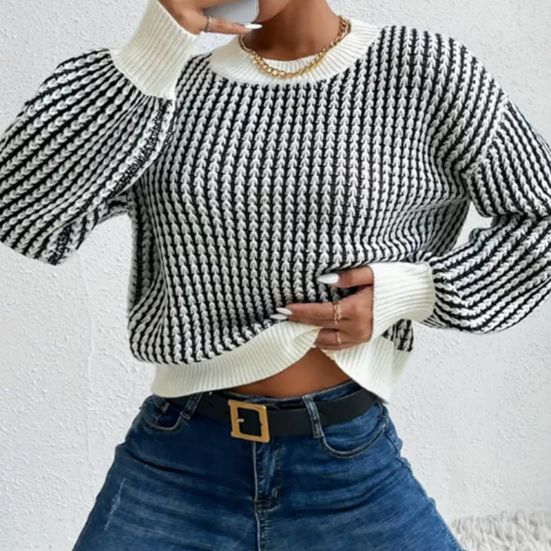 💖Limited Time Holiday Sale 50% off💖Women's Knit Ribbed Pullover Round Neck Sweater
