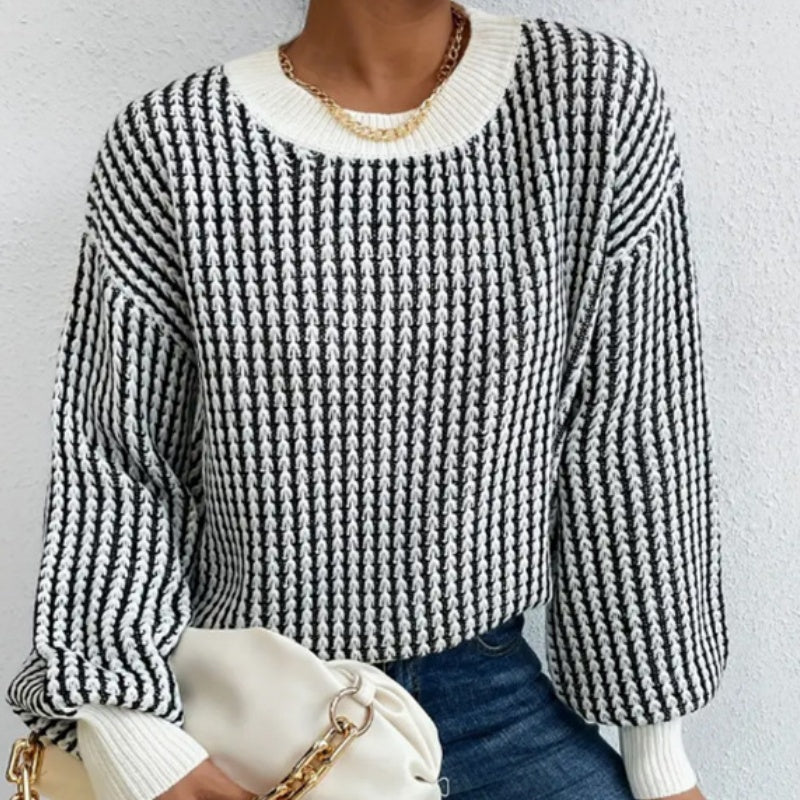 💖Limited Time Holiday Sale 50% off💖Women's Knit Ribbed Pullover Round Neck Sweater