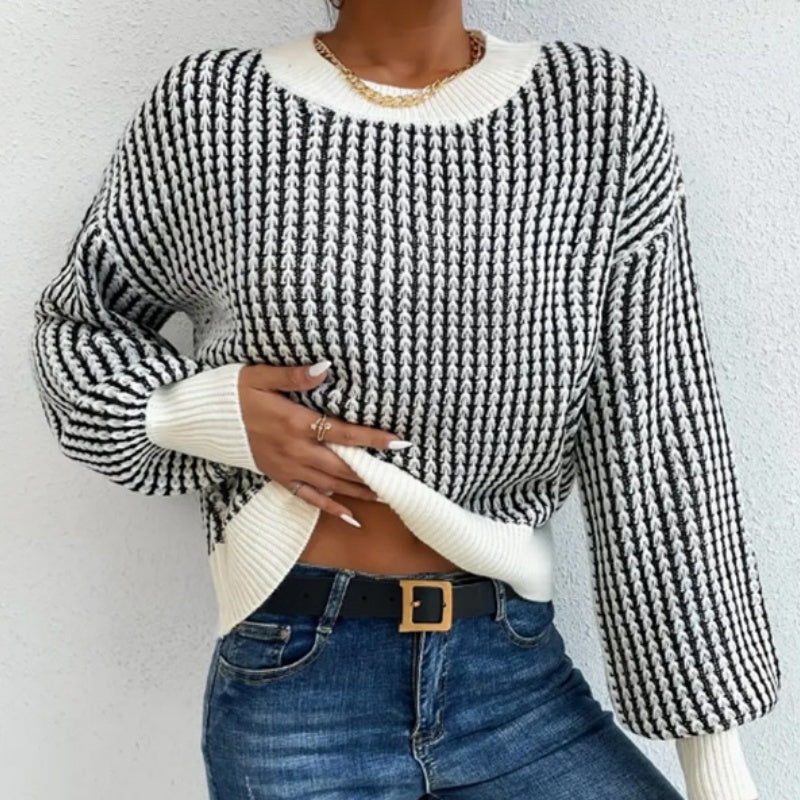 💖Limited Time Holiday Sale 50% off💖Women's Knit Ribbed Pullover Round Neck Sweater