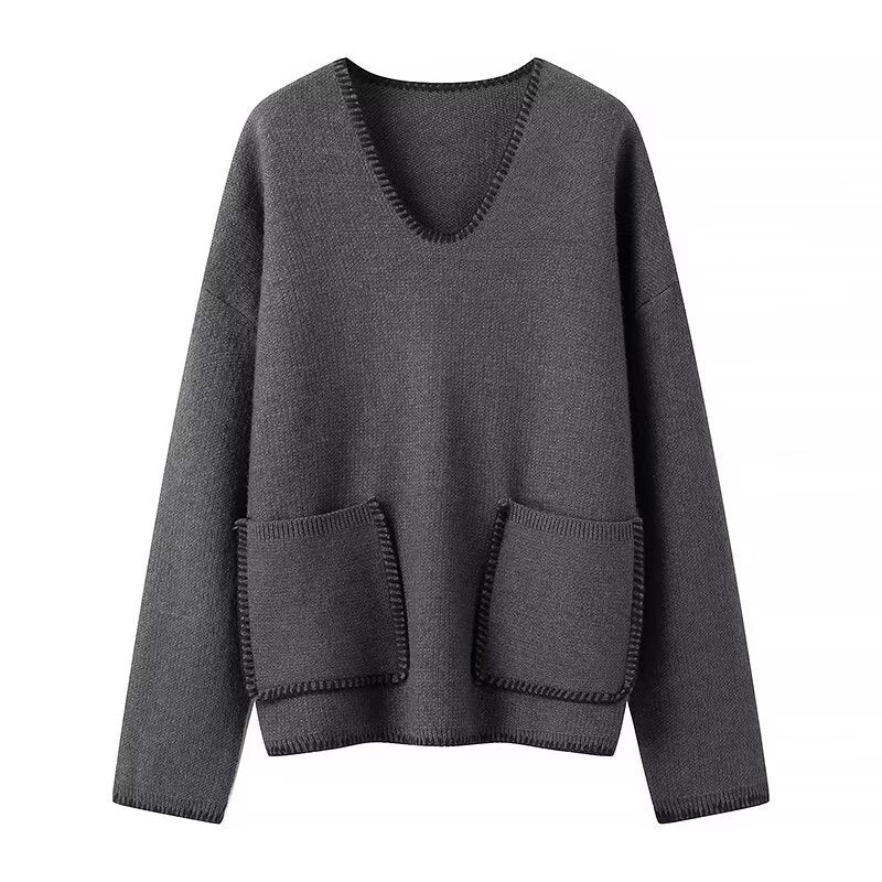 💖Limited Sale 50% OFF💖Women’s Cozy Oversized V-Neck Sweater