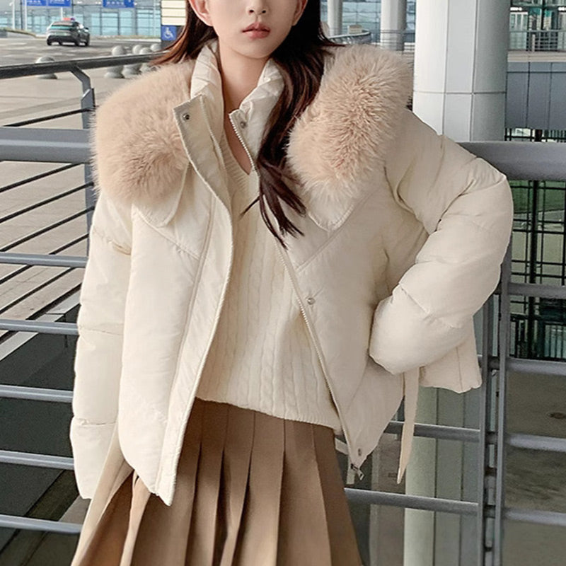 💖Limited Sale 50% OFF💖 Women's Warm Full-Zip Short Jacket with Puffy Collar