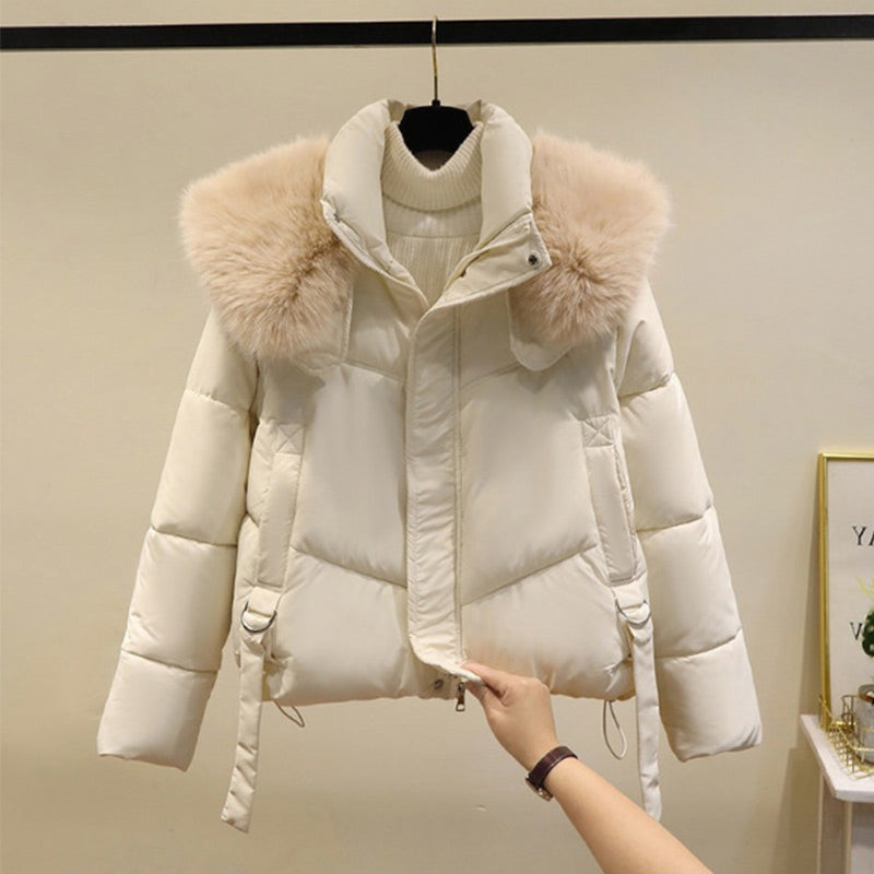 💖Limited Sale 50% OFF💖 Women's Warm Full-Zip Short Jacket with Puffy Collar