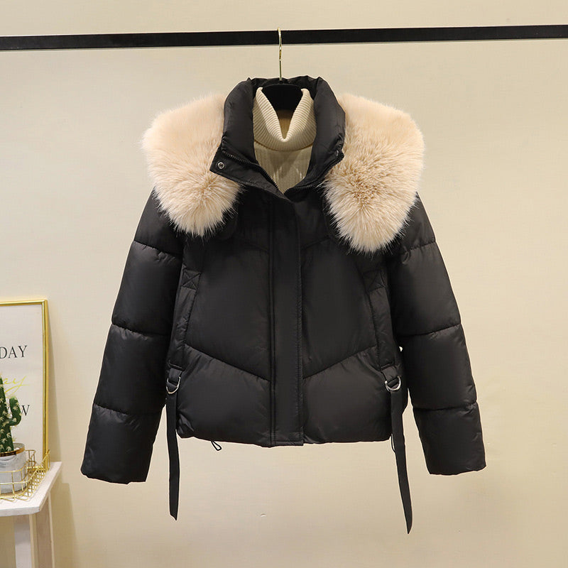 💖Limited Sale 50% OFF💖 Women's Warm Full-Zip Short Jacket with Puffy Collar