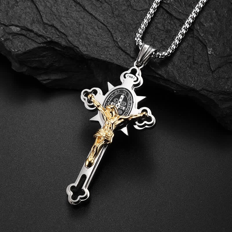 ✝️50% OFF🙏ST.Benedict Protection Cross Power Pendant Necklace
