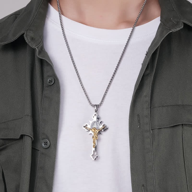 ✝️50% OFF🙏ST.Benedict Protection Cross Power Pendant Necklace