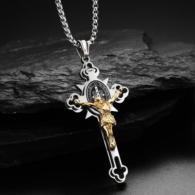 ✝️50% OFF🙏ST.Benedict Protection Cross Power Pendant Necklace