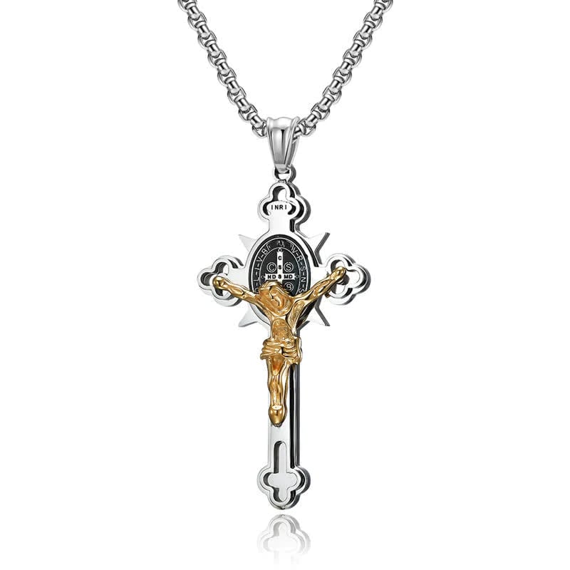 ✝️50% OFF🙏ST.Benedict Protection Cross Power Pendant Necklace