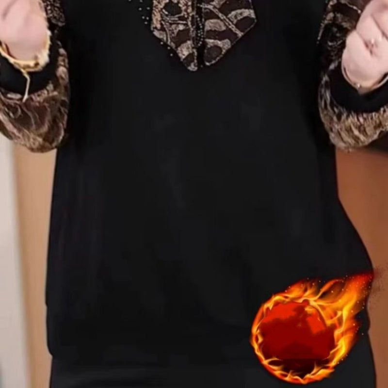 💖Limited Sale 50% OFF💖Elegant Thickened Warm Leopard Print Top