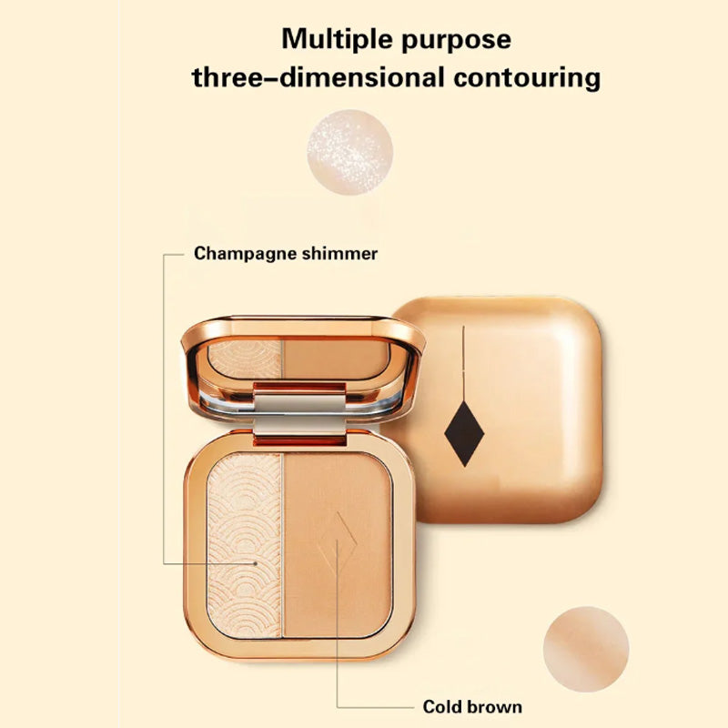 💖Limited Sale 50% OFF💖Two Tone Highlighter Contour Powder Palette