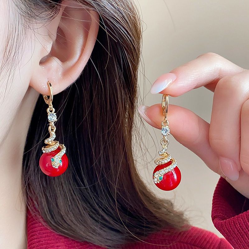 🐍Valentine's Day 50% OFF🎀Gold Plated Snake Pearl Earrings