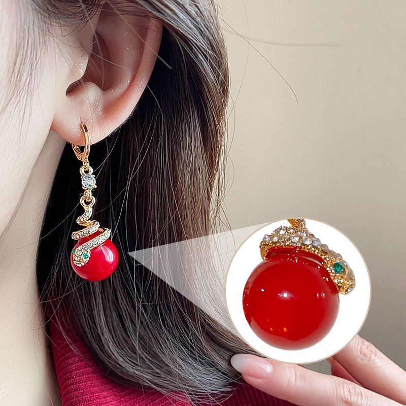 🐍Valentine's Day 50% OFF🎀Gold Plated Snake Pearl Earrings