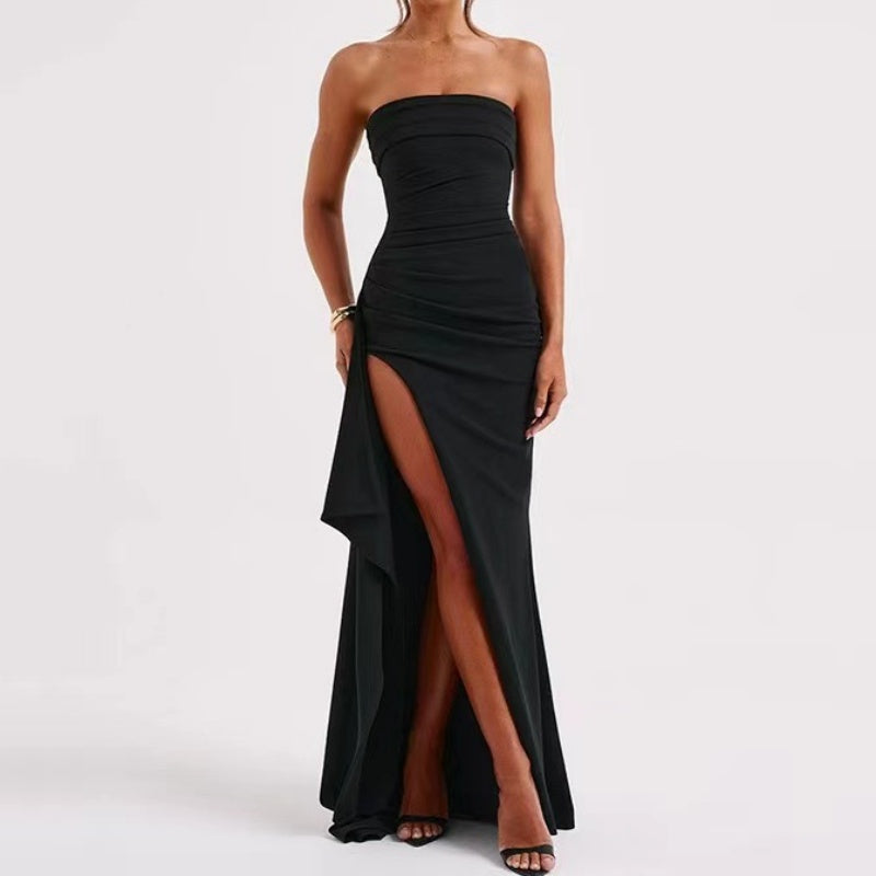 💖Limited Sale 50% OFF💖Strapless Sheath Dress with Side Slit